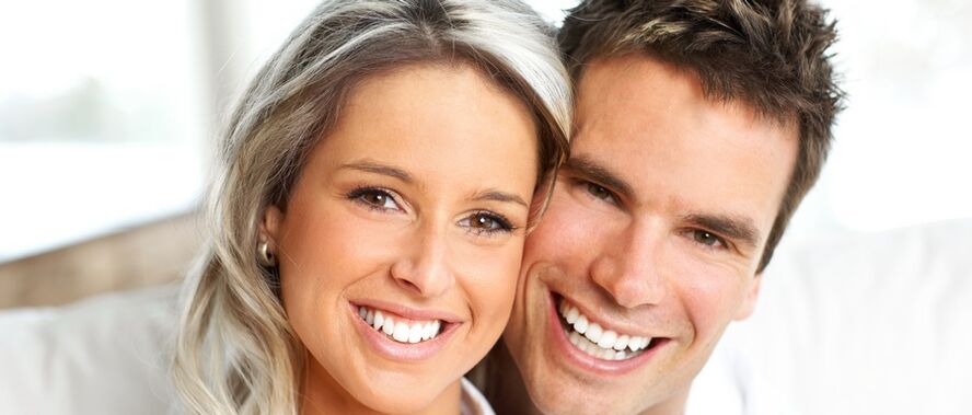 woman and man with good eyesight after restoration